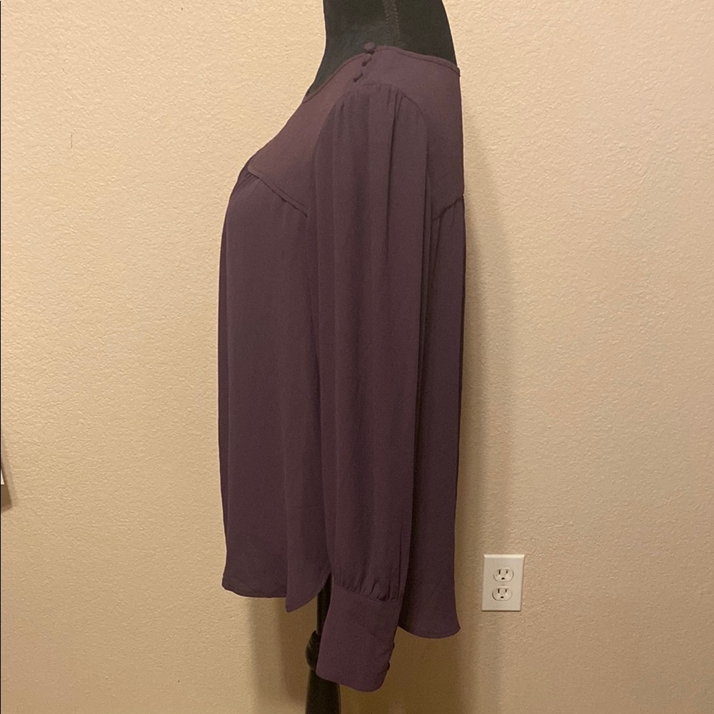 Purple Relaxed Long Sleeve Blouse - Picture 3 of 8